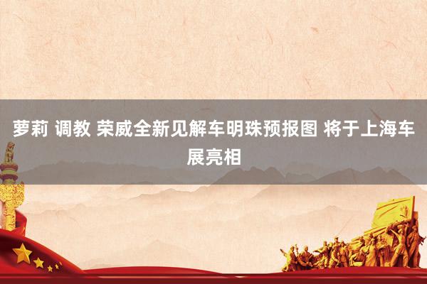 萝莉 调教 荣威全新见解车明珠预报图 将于上海车展亮相