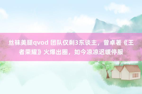 丝袜美腿qvod 团队仅剩3东谈主，曾卓著《王者荣耀》火爆出圈，如今凉凉迟缓停服